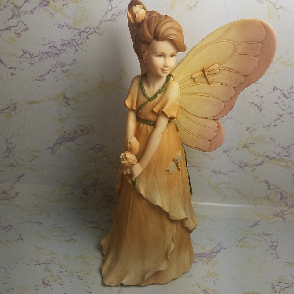 SOLD Tulip floral girl with dragonfly